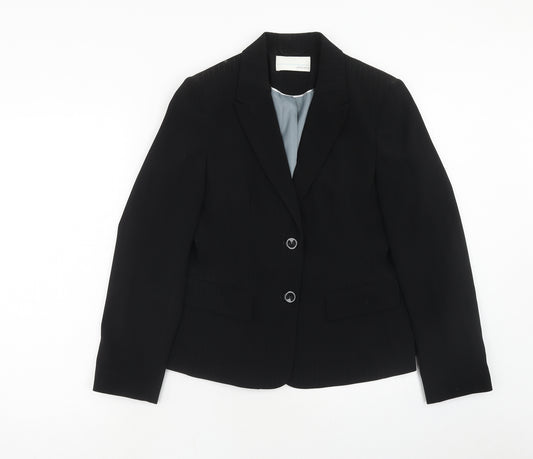 Matalan Womens Black Pinstripe Polyester Jacket Suit Jacket Size 12
