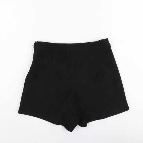 Missguided Womens Black Polyester Hot Pants Shorts Size 8 L3 in Regular Zip