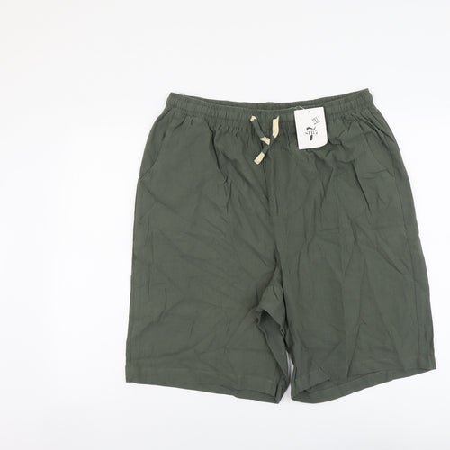 Sir 7 Womens Green Cotton Chino Shorts Size 2XL L9 in Regular Drawstring