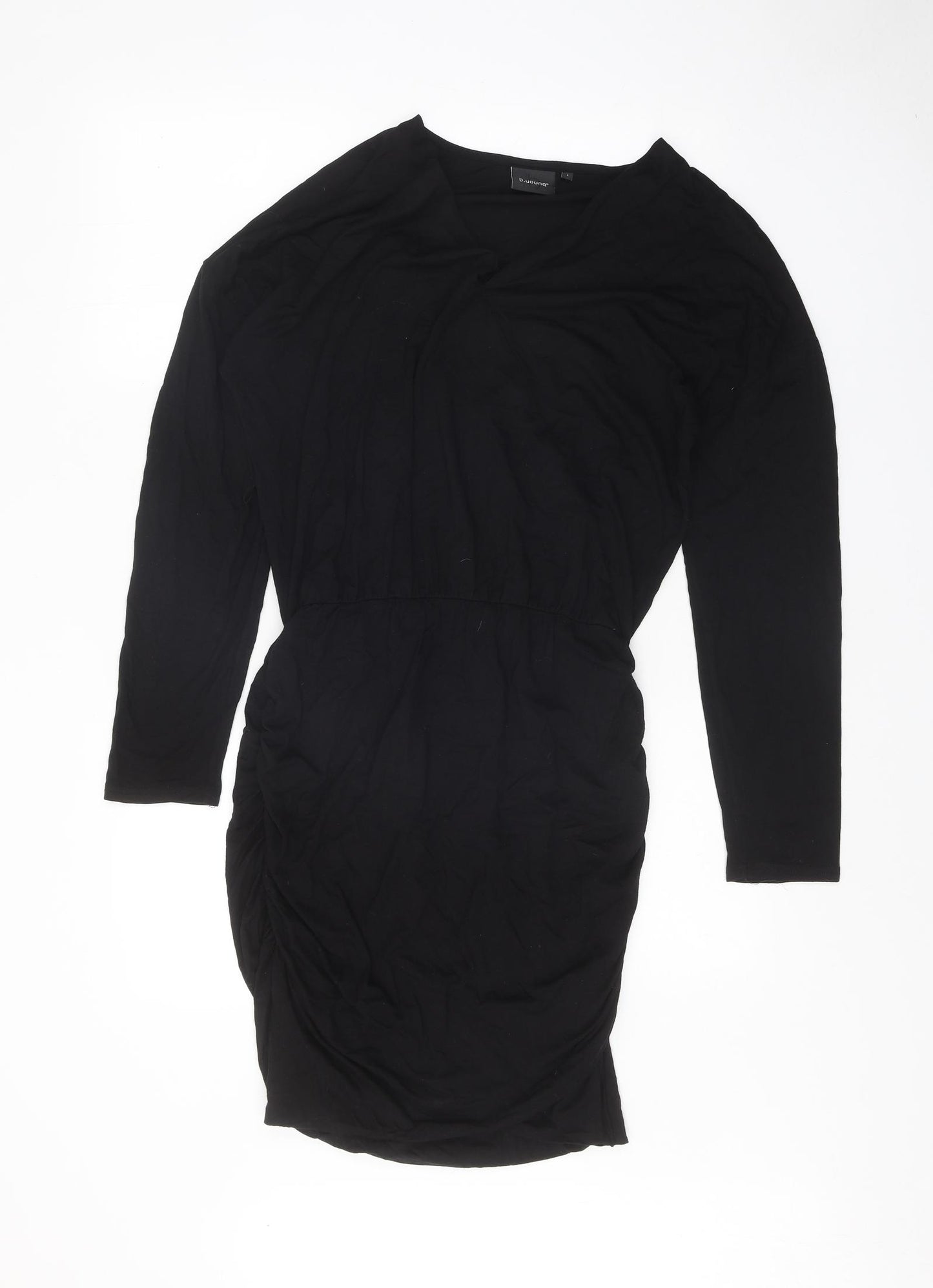b.young Womens Black Viscose A-Line Size L V-Neck Pullover