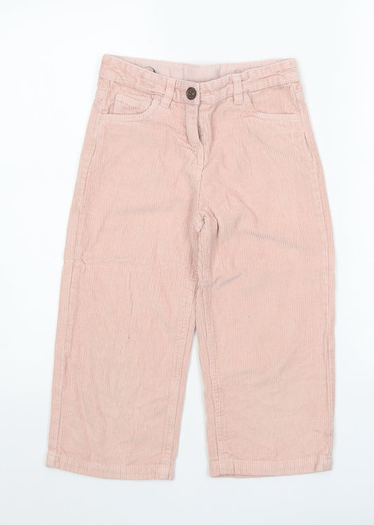 John Lewis Girls Pink 100% Cotton Capri Trousers Size 7 Years Regular Zip
