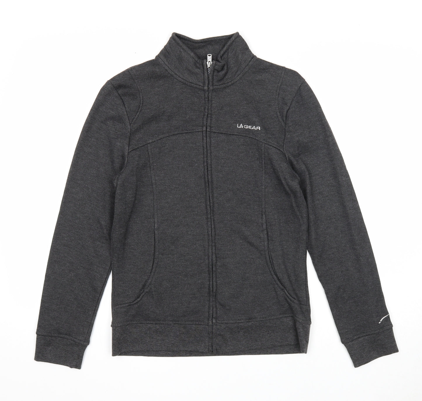 LA Gear Womens Grey Polyester Full Zip Sweatshirt Size 8 Zip