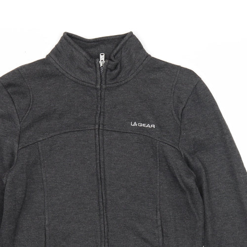LA Gear Womens Grey Polyester Full Zip Sweatshirt Size 8 Zip