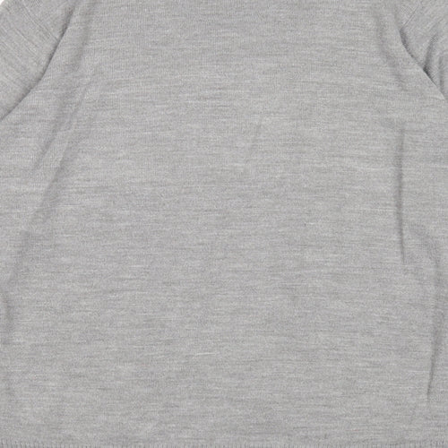 Industrialize Mens Grey Round Neck Acrylic Pullover Jumper Size L Long Sleeve