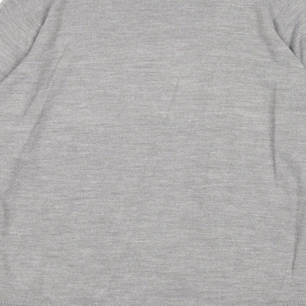 Industrialize Mens Grey Round Neck Acrylic Pullover Jumper Size L Long Sleeve