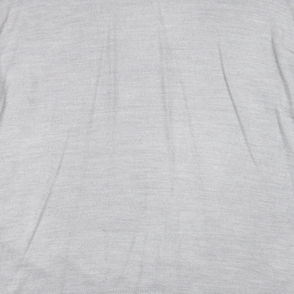 George Mens Grey V-Neck Acrylic Pullover Jumper Size XL Long Sleeve