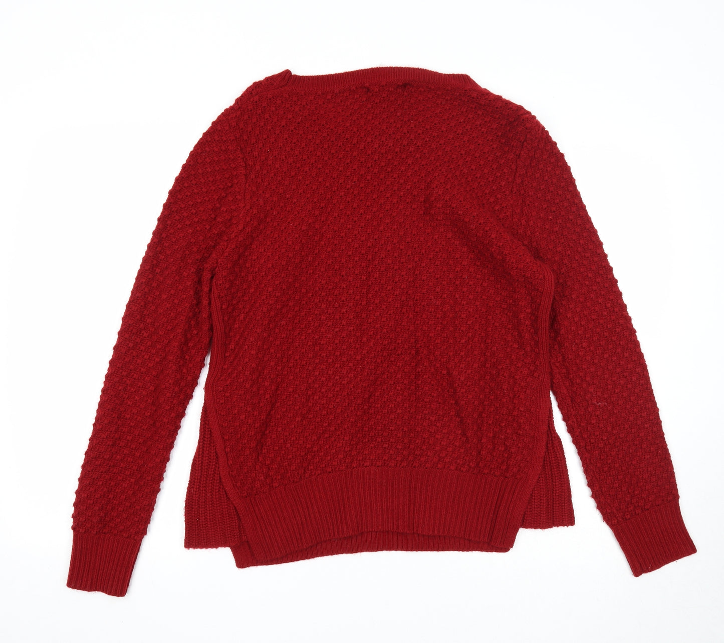 Sfera Womens Red Round Neck Acrylic Pullover Jumper Size L