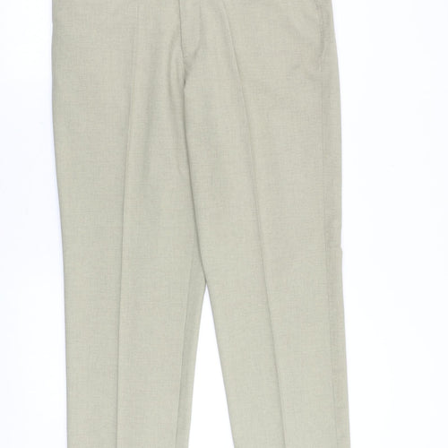 BHS Mens Beige Polyester Trousers Size 36 in Regular Zip
