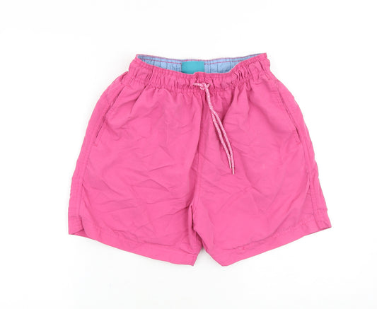 Cedar Wood State Mens Pink Polyester Sweat Shorts Size S Regular Drawstring - Swim Shorts