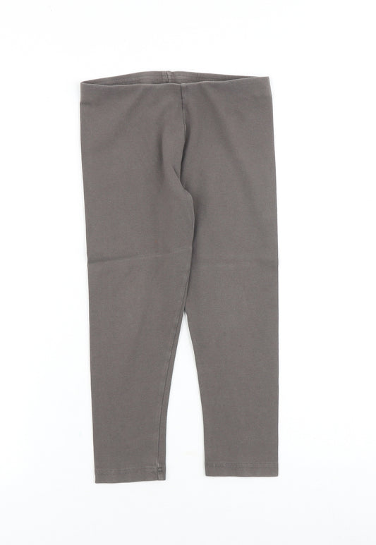NEXT Girls Grey Cotton Jogger Trousers Size 9 Years Regular Pullover - Leggings