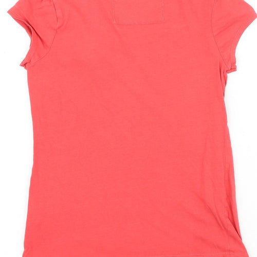 NEXT Girls Pink 100% Cotton Basic T-Shirt Size 9 Years Round Neck Pullover - Flower Detail