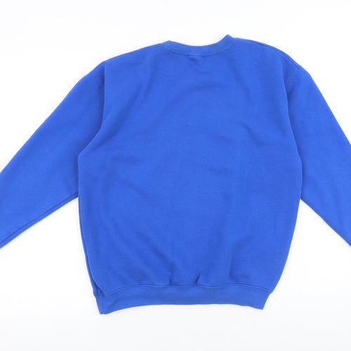 Fruit of the Loom Boys Blue Cotton Pullover Sweatshirt Size 12-13 Years Pullover