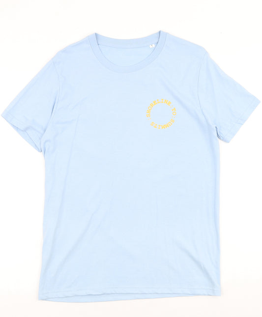 Stella Mens Blue Cotton T-Shirt Size S Round Neck