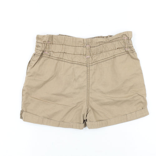 TU Girls Brown 100% Cotton Boyfriend Shorts Size 10 Years Regular Zip