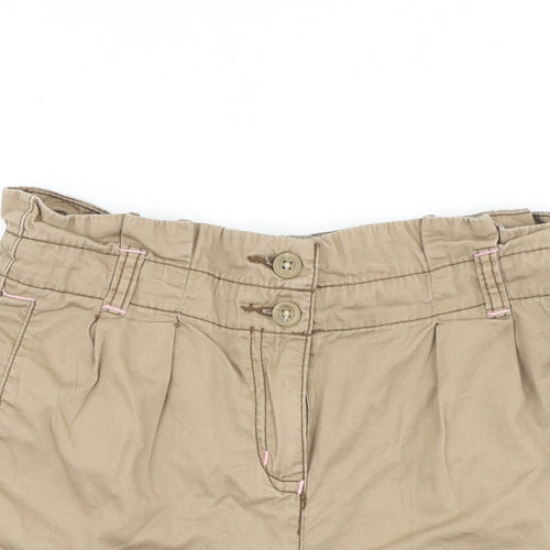 TU Girls Brown 100% Cotton Boyfriend Shorts Size 10 Years Regular Zip
