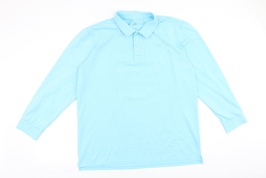 Mofiz Mens Blue Cotton Polo Size XL Collared Button