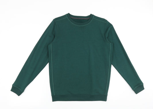 Preworn Boys Green Cotton Pullover Sweatshirt Size 13-14 Years Pullover