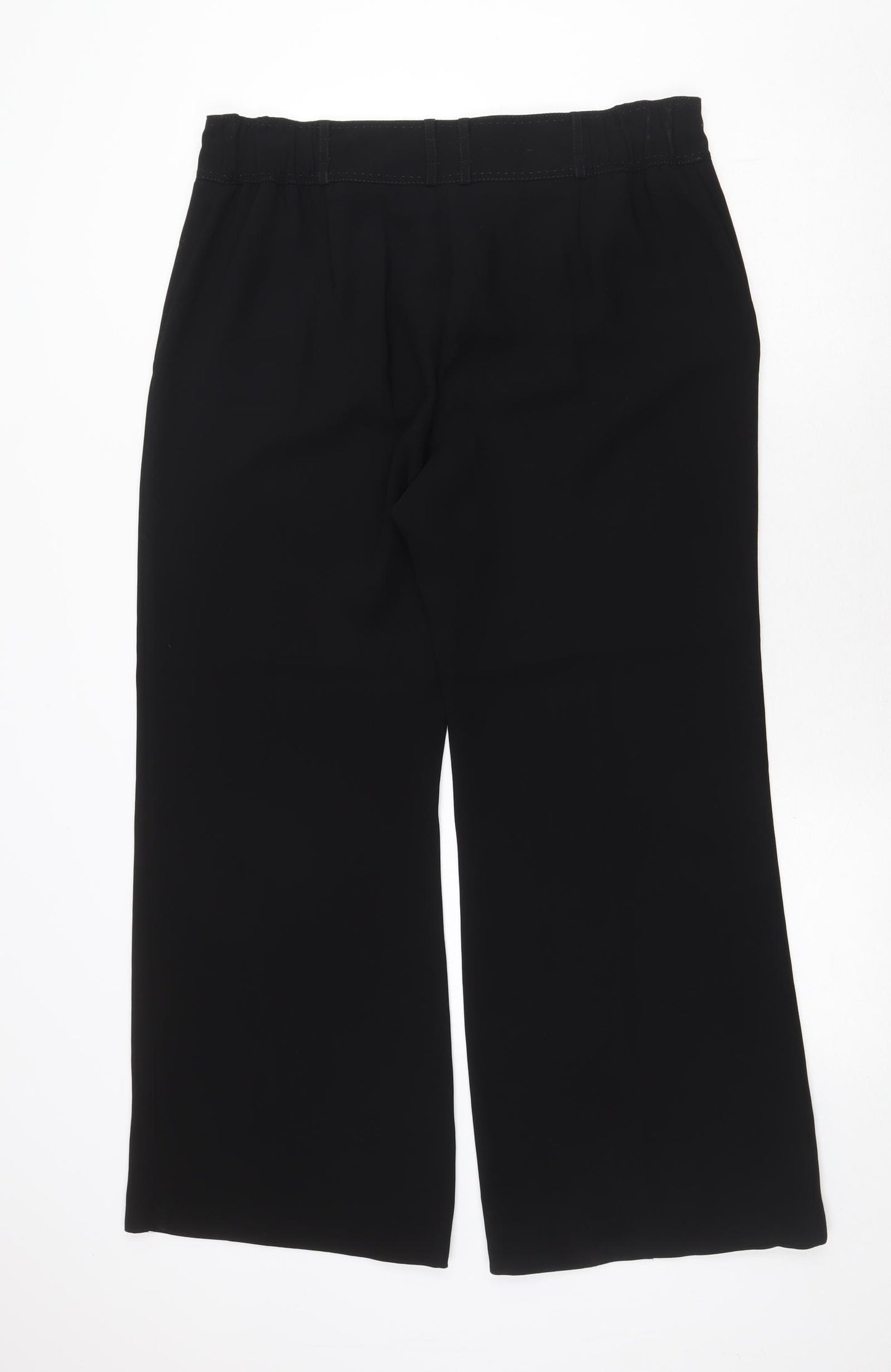 Savoir Womens Black Polyester Trousers Size 16 Regular Zip