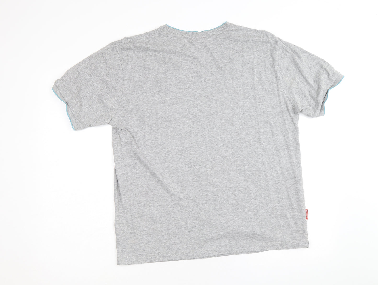 Slazenger Mens Grey Cotton T-Shirt Size L Round Neck