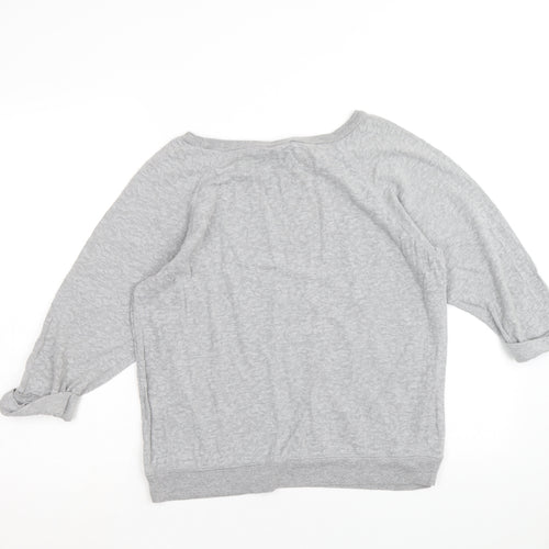 Golddigga Womens Grey Round Neck Cotton Pullover Jumper Size 14