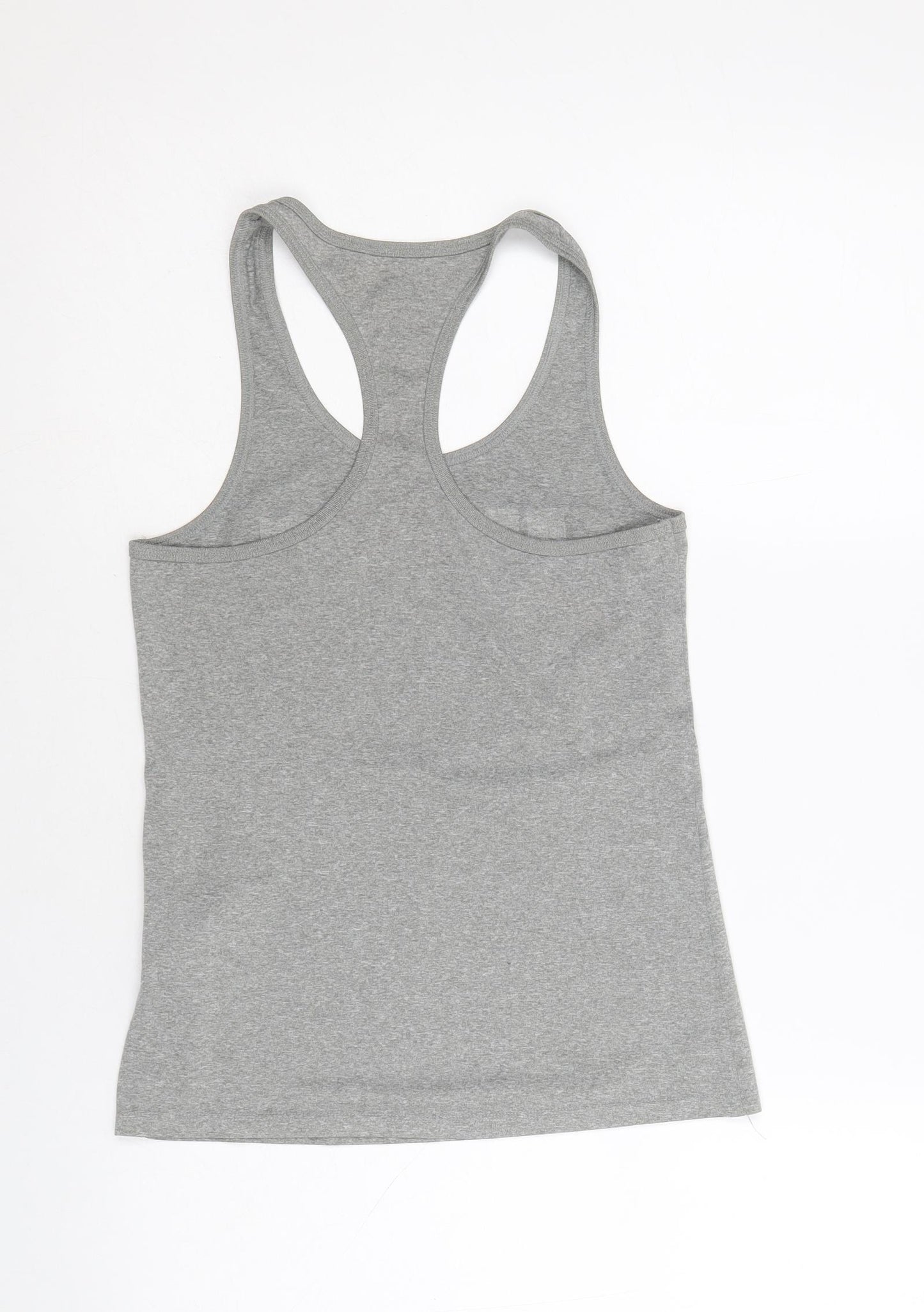Nike Womens Grey Polyester Basic Tank Size XS Round Neck Pullover - Just Do It