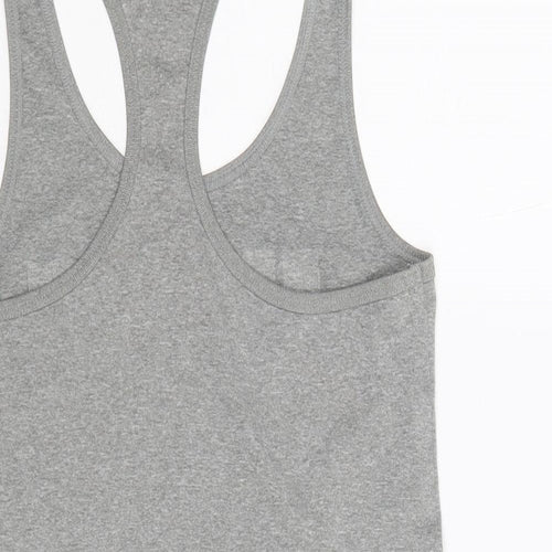 Nike Womens Grey Polyester Basic Tank Size XS Round Neck Pullover - Just Do It