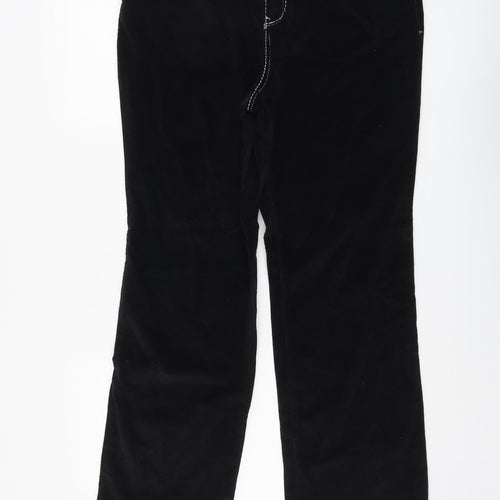 Style&Co Womens Black Cotton Trousers Size 12 L29 in Regular Button