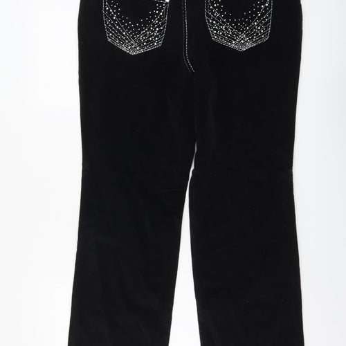 Style&Co Womens Black Cotton Trousers Size 12 L29 in Regular Button
