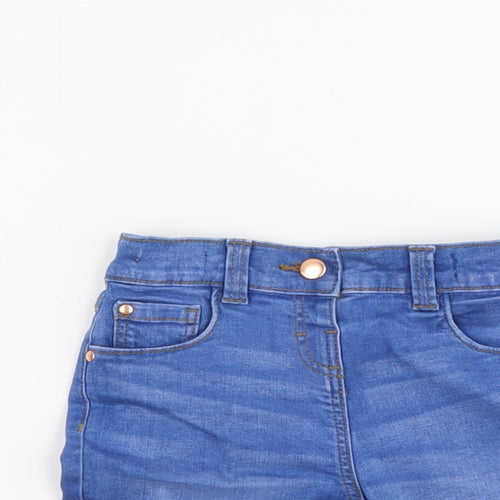Nutmeg Girls Blue Cotton Boyfriend Shorts Size 2-3 Years Regular Zip