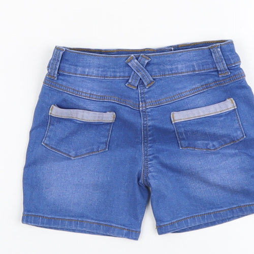 Nutmeg Girls Blue Cotton Boyfriend Shorts Size 2-3 Years Regular Zip