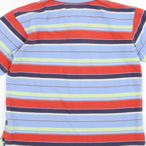 Tiny Tyrwhitt Girls Multicoloured Striped Cotton Basic Polo Size 5-6 Years Collared Button