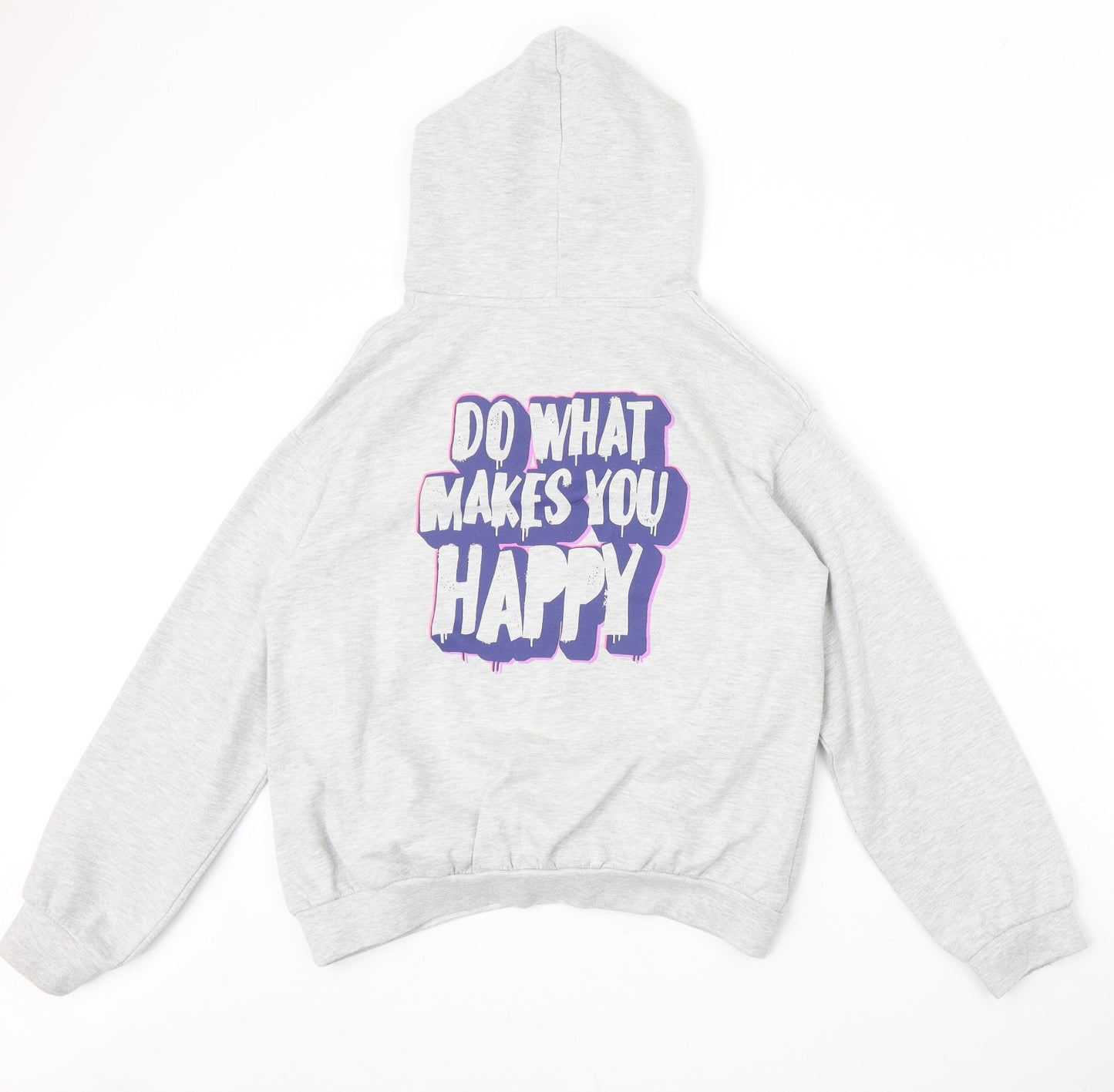 George Girls Grey Polyester Pullover Hoodie Size 10-11 Years Pullover - Do What Makes You Happy