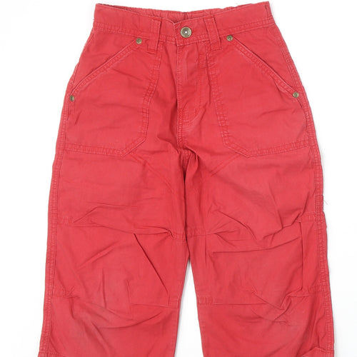 NEXT Boys Red 100% Cotton Cargo Shorts Size 9 Years Regular Zip