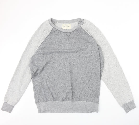 River Island Mens Grey Polyester Pullover Sweatshirt Size XL