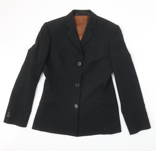 James Barry Womens Black Polyester Jacket Suit Jacket Size 8