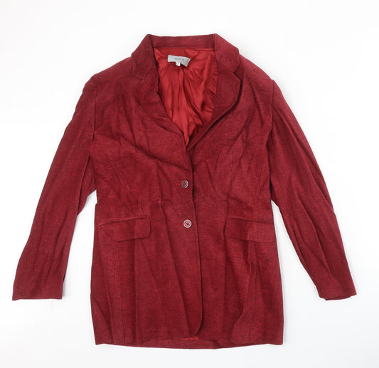 Marks and Spencer Womens Red Viscose Jacket Blazer Size 12