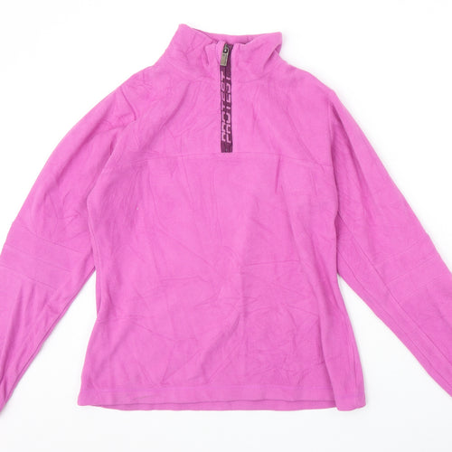 Protest Womens Pink Polyester Pullover Sweatshirt Size 10 Zip