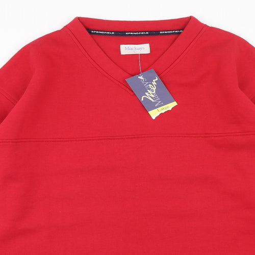 Mackays Mens Red Polyester Pullover Sweatshirt Size L
