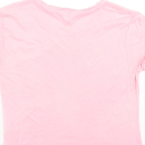 New Look Girls Pink Cotton Basic T-Shirt Size 10-11 Years Round Neck Pullover - Bad Idea