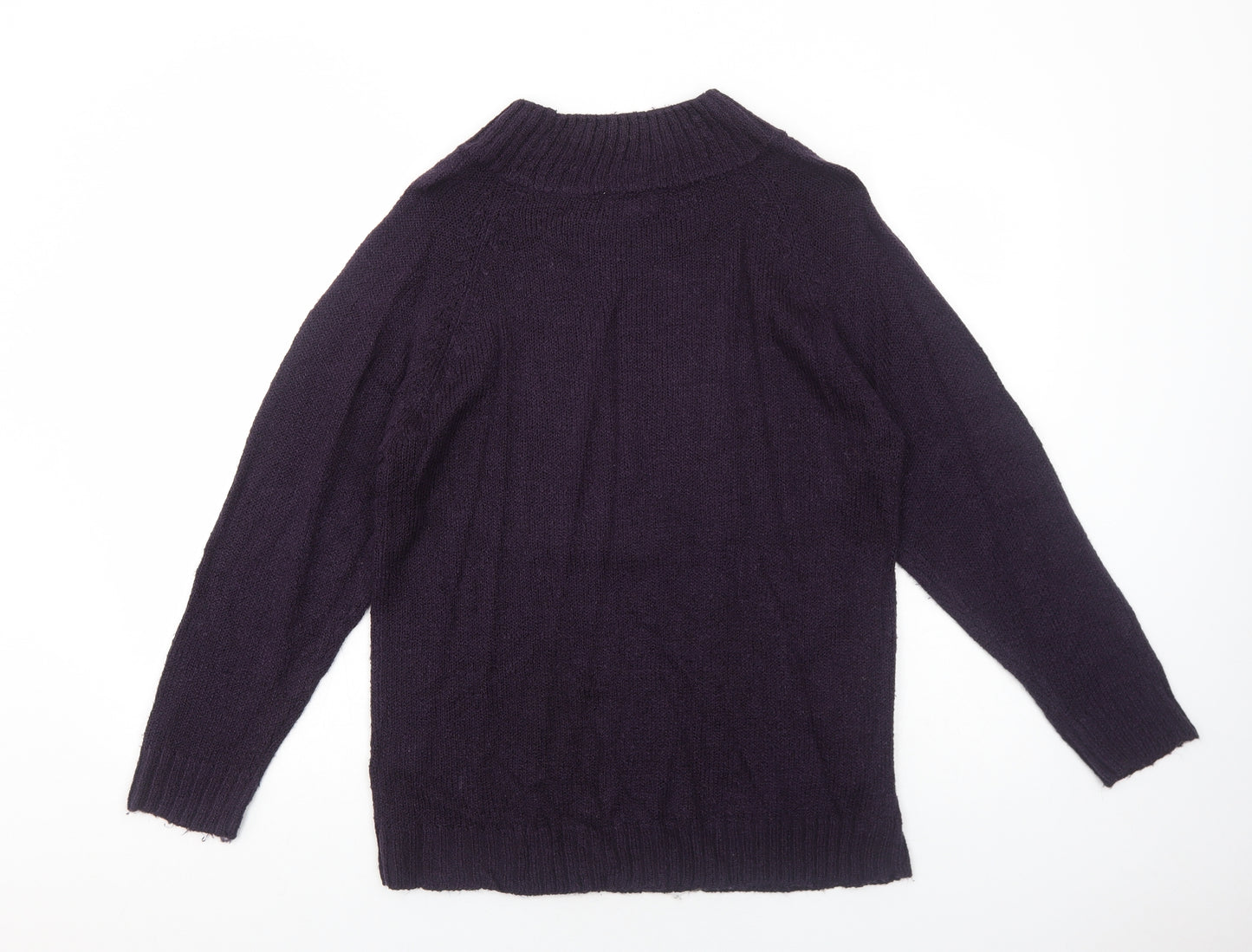 By Design Womens Purple Round Neck Acrylic Pullover Jumper Size M