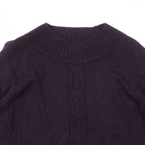By Design Womens Purple Round Neck Acrylic Pullover Jumper Size M
