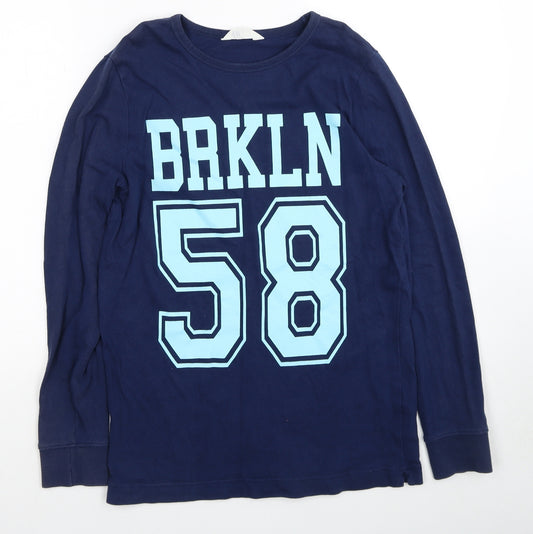 H&M Boys Blue Cotton Pullover Sweatshirt Size 12-13 Years Pullover - BRKLN 58, Age 12-14