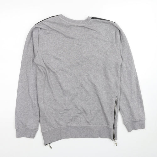 King Kouture Mens Grey Cotton Pullover Sweatshirt Size S