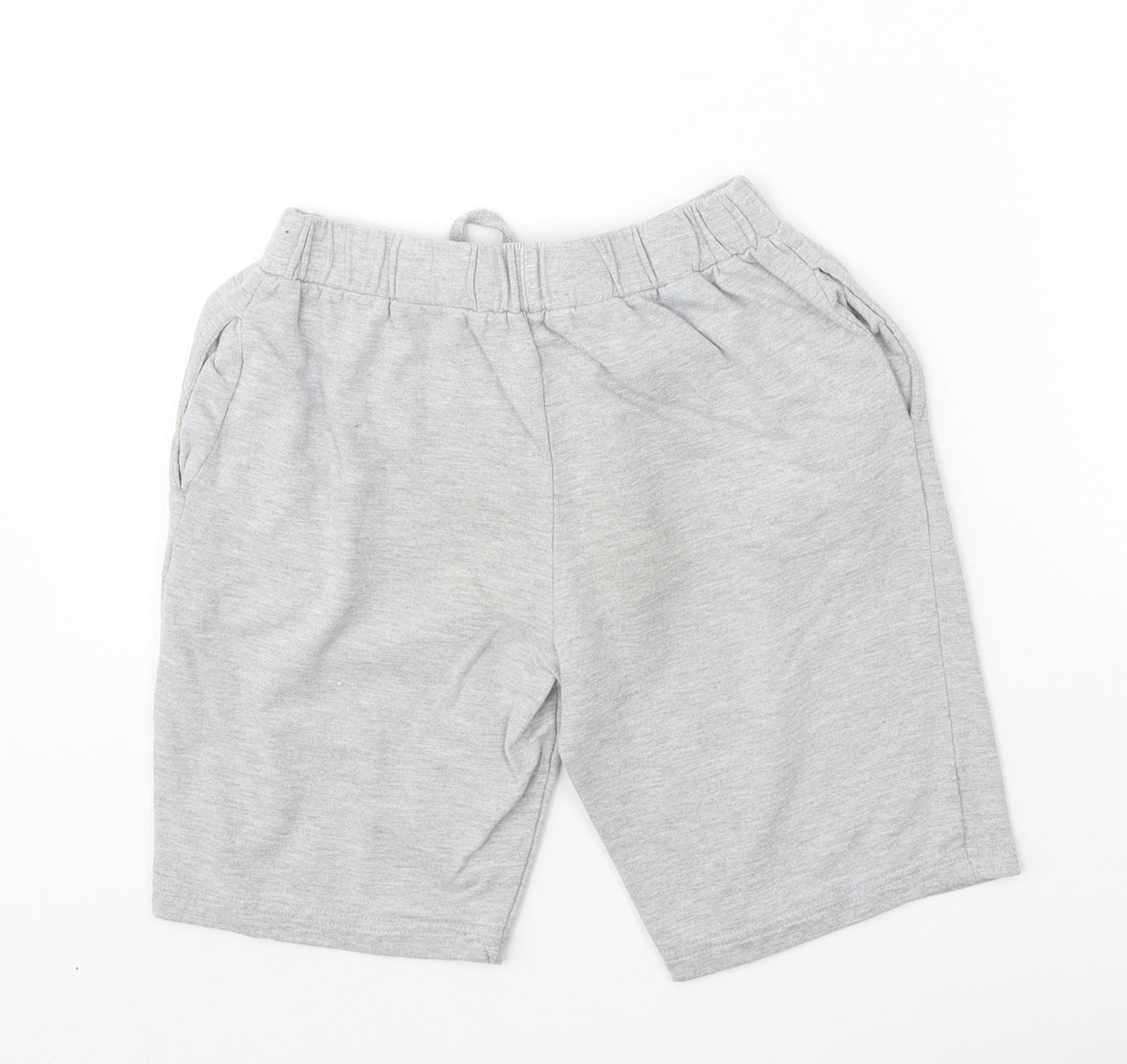 Preworn Boys Grey Cotton Sweat Shorts Size 8-9 Years Regular Tie