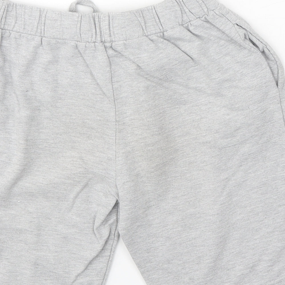 Preworn Boys Grey Cotton Sweat Shorts Size 8-9 Years Regular Tie