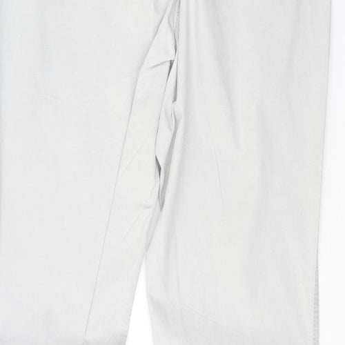 Preworn Mens Grey Cotton Trousers Size 36 in Regular Zip