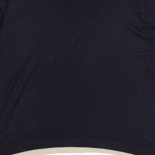 Preworn Mens Blue V-Neck Acrylic Pullover Jumper Size XL Long Sleeve
