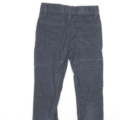 Denim & Co. Boys Blue Cotton Chino Trousers Size 2-3 Years Regular Zip