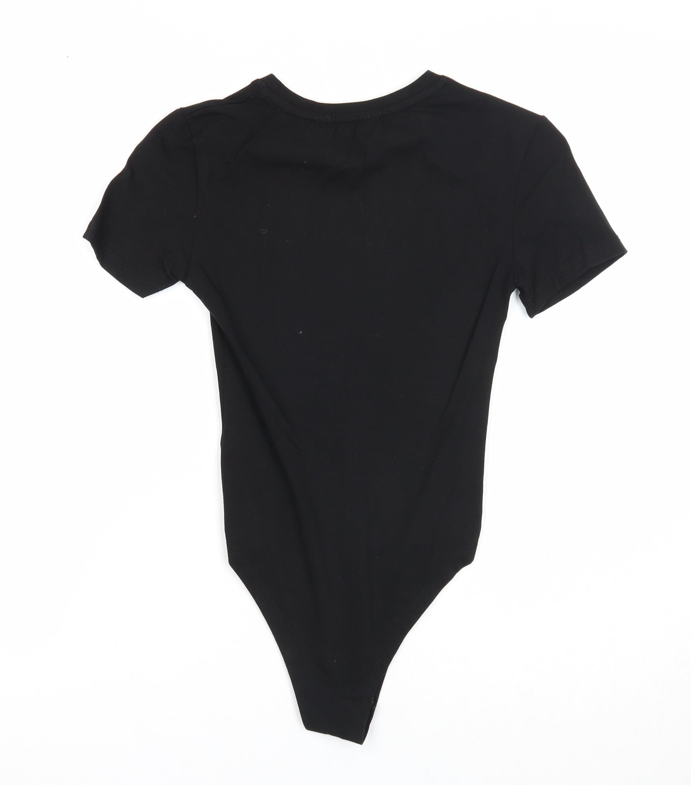 Primark Womens Black Cotton Bodysuit One-Piece Size 4 Snap
