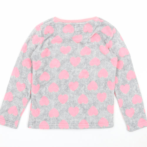 Young Dimension Girls Grey Round Neck Geometric Polyester Pullover Jumper Size 7-8 Years Pullover - Love Heart